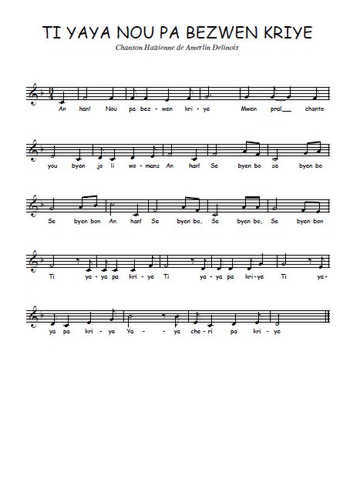 Ti Yaya nou pa bezwen kriye